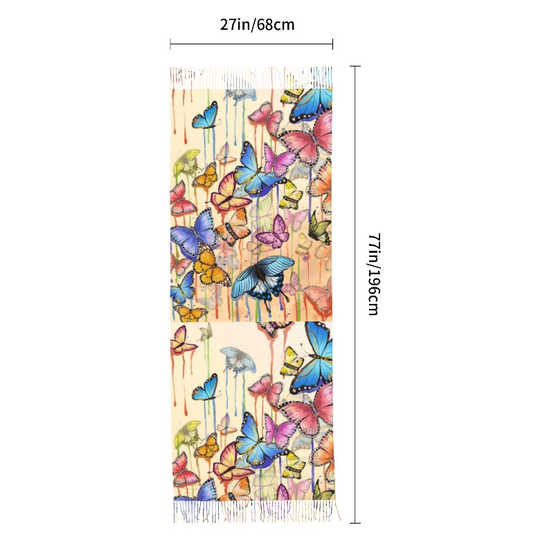 Retro Butterfly Winter Cashmer - Cashmere Scarf ulasan dan harga